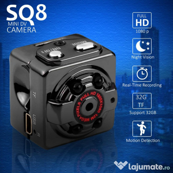 salesman Neuropathy Panda Camera Auto - Camera Spion- Mini Camera SQ 8, Full HD, Negru, 290 lei -  Lajumate.ro