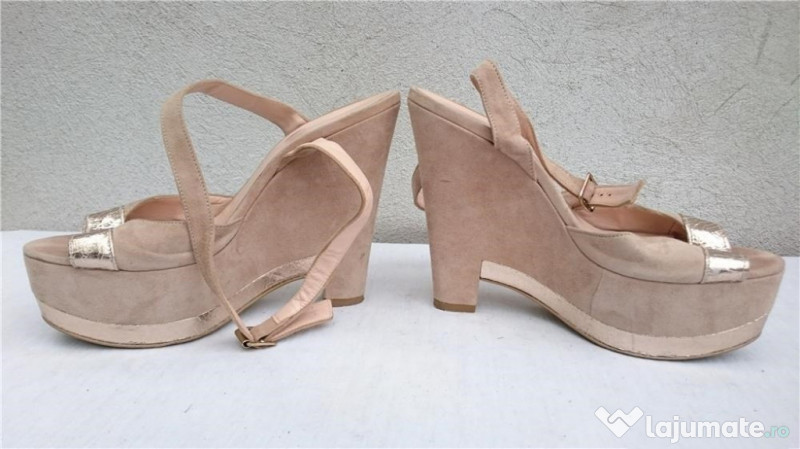 inertia Maiden Bargain Pantofi de vara sandale piele cu toc platforma, M 38, Ovye, 50 lei -  Lajumate.ro