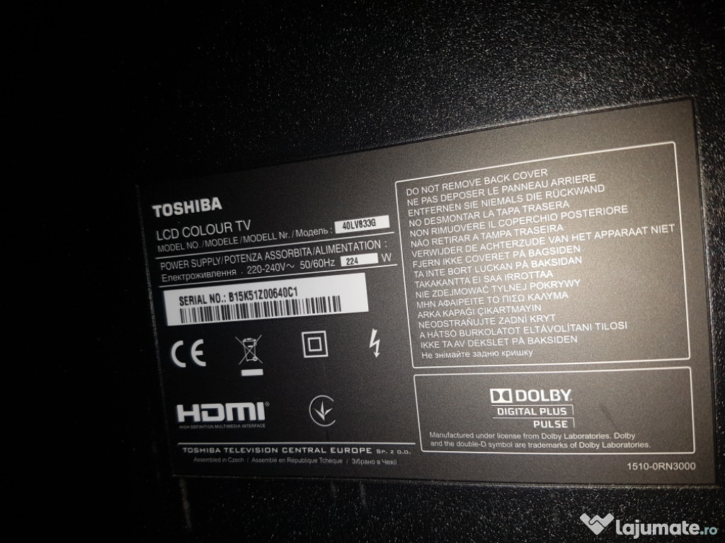 TV LCD TOSHIBA 40LV833G