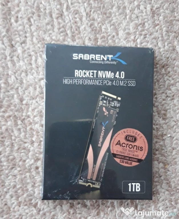 SSD M.2 SABRENT Rocket 1TB PCIe 4.0 NVMe , Sigilat , nou , 5