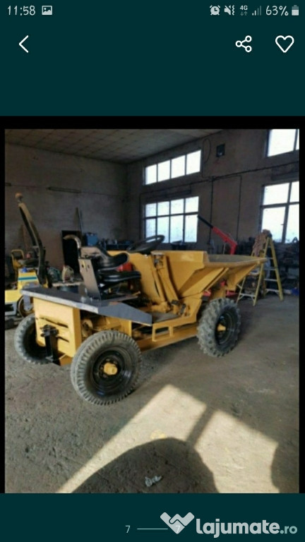 Dumper sau schimb cu freza tractor 180