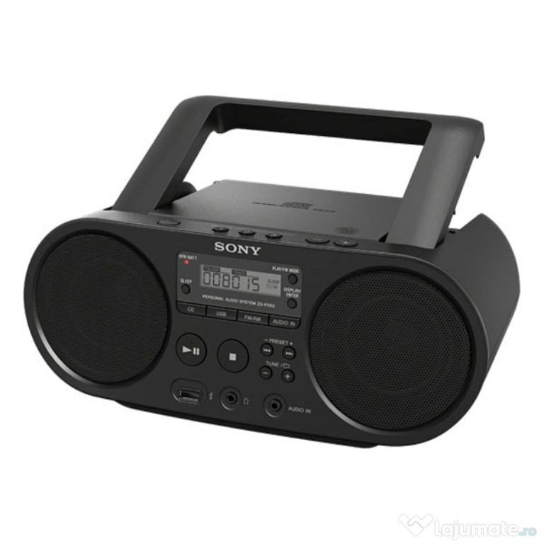 Radio CD portabil SONY ZS-PS50, FM, USB, negru