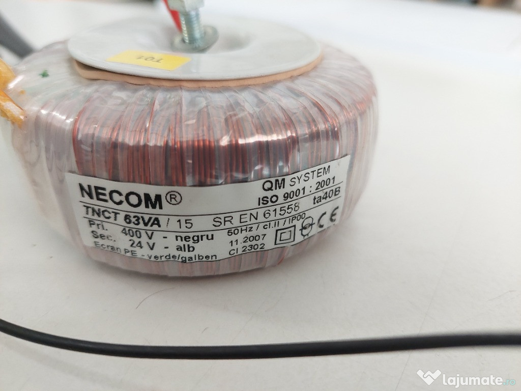 Transformator toroidal 63W 400/24V sau 230/15V 5A camping