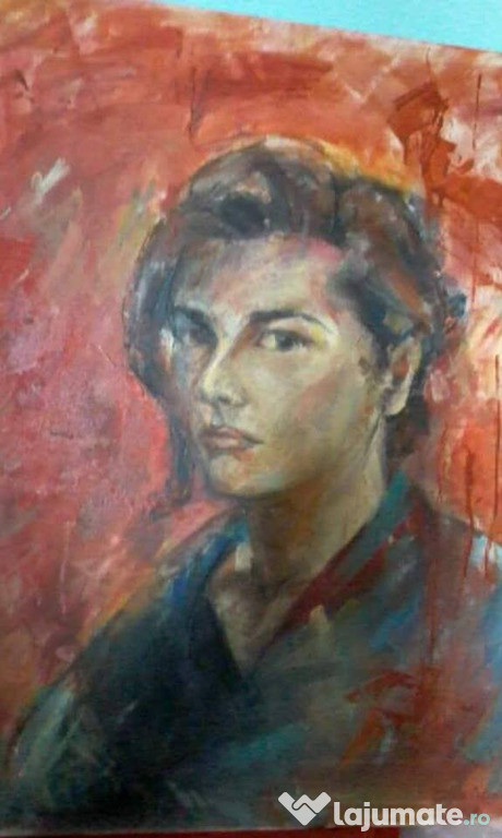 Pictorița dana călcâi autoportret pictura în culori, ulei
