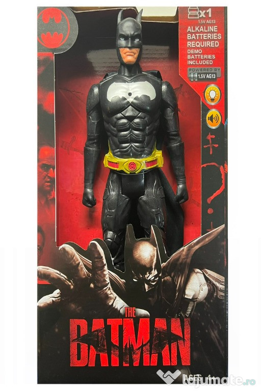 Figurina Batman cu efecte sonore si luminoase, 30 cm, Batman