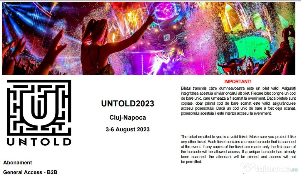 Bilet festival Untold