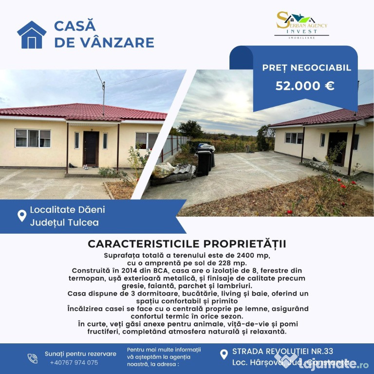 Casă de vânzare în Dăeni