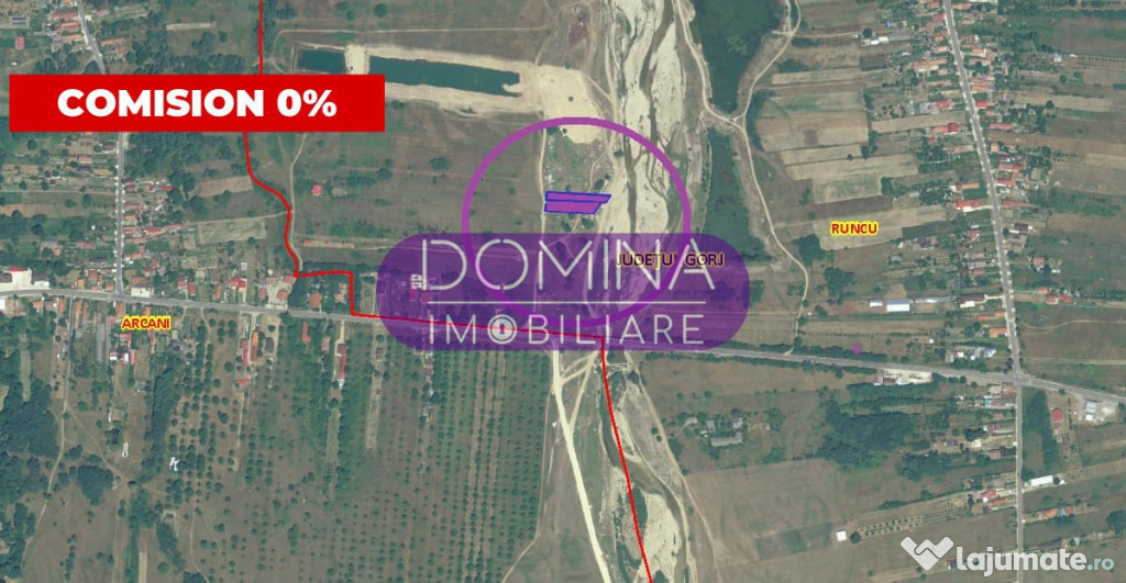 Teren situat în comuna Runcu, în apropiere de DN 67 D