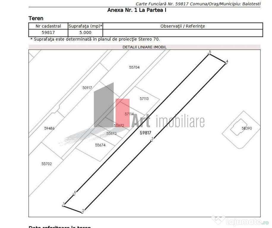 5000 mp la 25 euro mp-Balotesti Dumbraveni Str. Erou Voic...