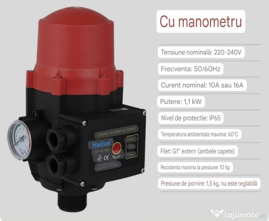 Presostat pompa de apa cu manometru