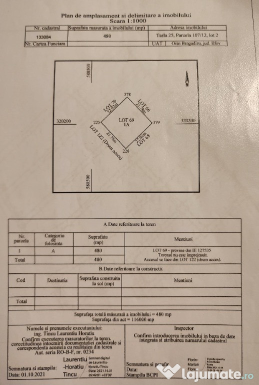 Teren Bragadiru Haliu 480mp