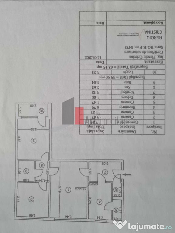 Vânzare apartament 3 camere Piața Reșița