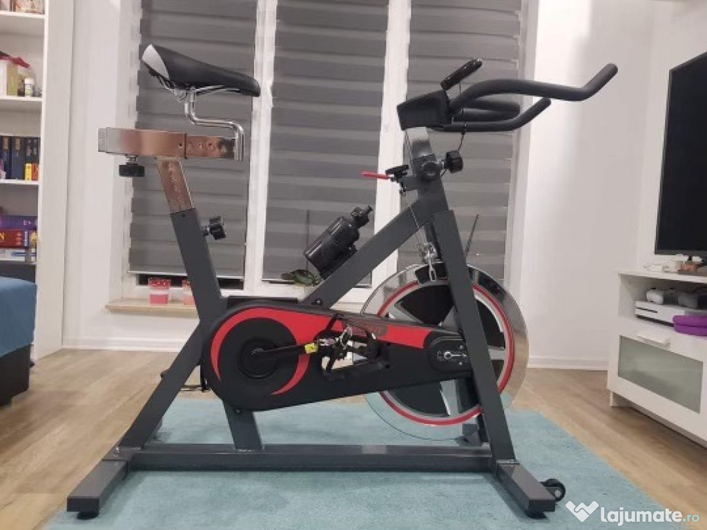 Bicicleta Spinning Ecofit 8284C, Volanta 18kg, 140kg greutate max