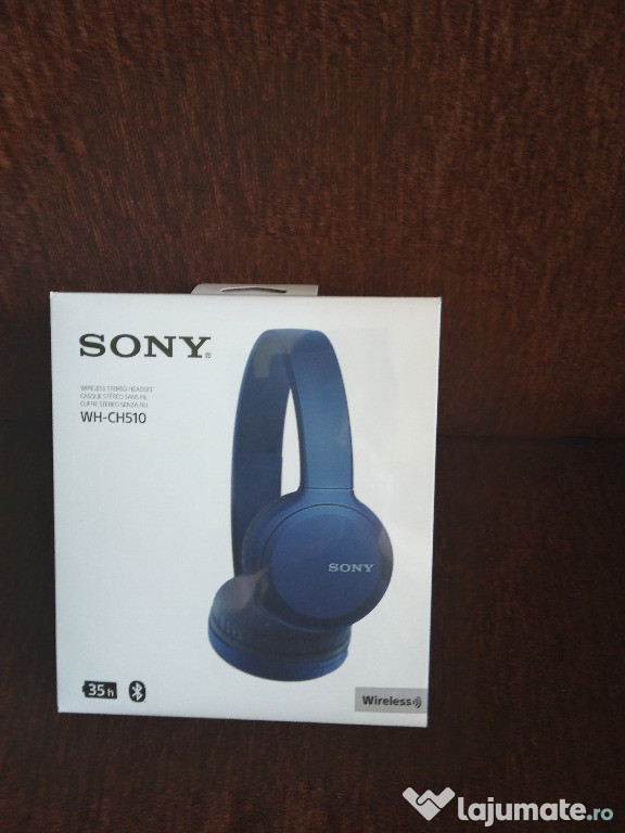 Casti On Ear Sony WH-CH510B, Wireless, Bluetooth, Microfon