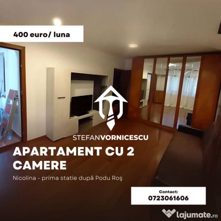 Se închiriază: Apartament cu 2 camere, Nicolina