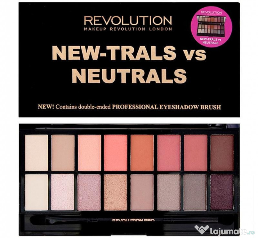 Paleta farduri pleoape Makeup Revolution New-Trals vs Neutrals