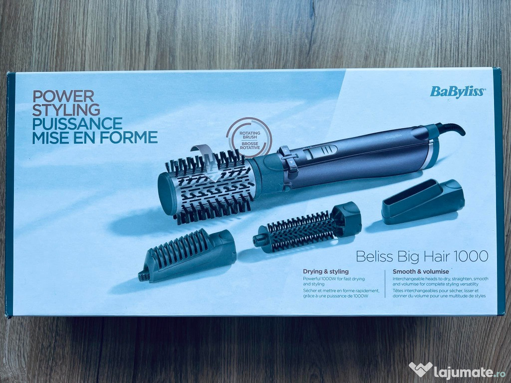 Perie Par Rotativa BaByliss 1000W in cutie ca noua