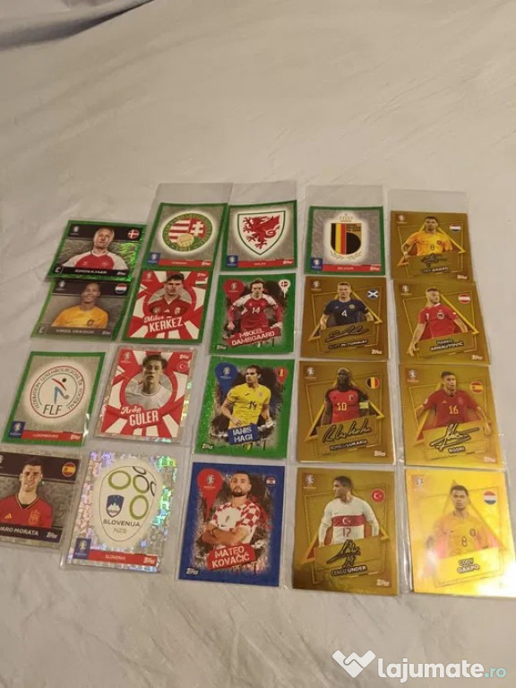 Stickete Euro 2024 Topps Gold Signature si fara semnatura