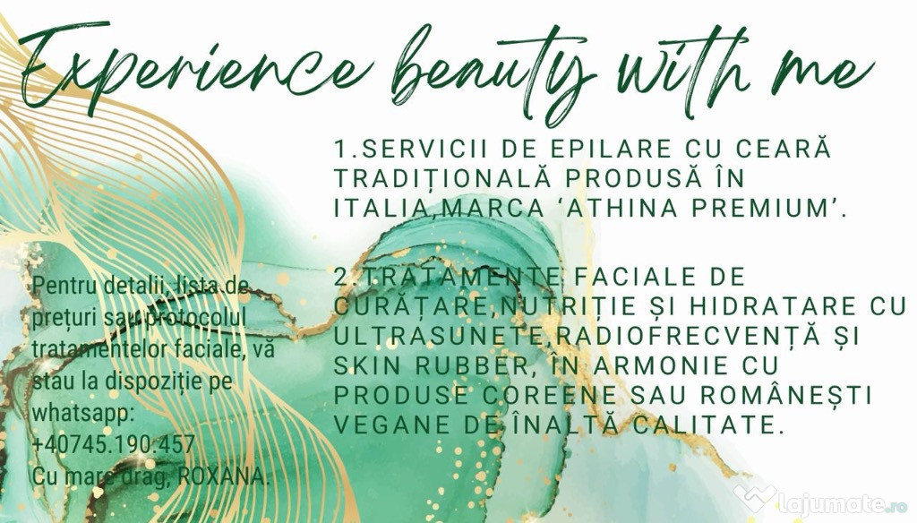 Ofer servicii de cosmetică la domiciliul clientului