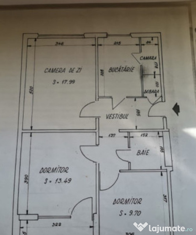 Apartament 3 camere decomandat-etaj1-Ct. Brancoveanu -