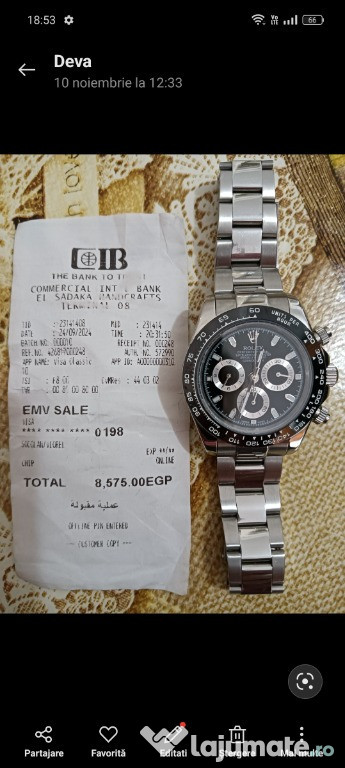 Vând ceas bărbătesc Rolex nou cu eticheta preț 699 Ron