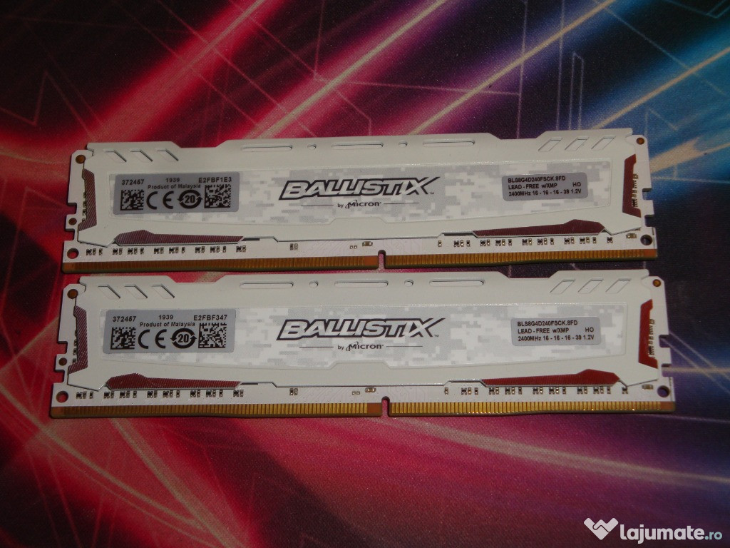 Memorie Ram DDR4 16GB 2x 8GB Baliistix Micron Sport edition 2400Mhz