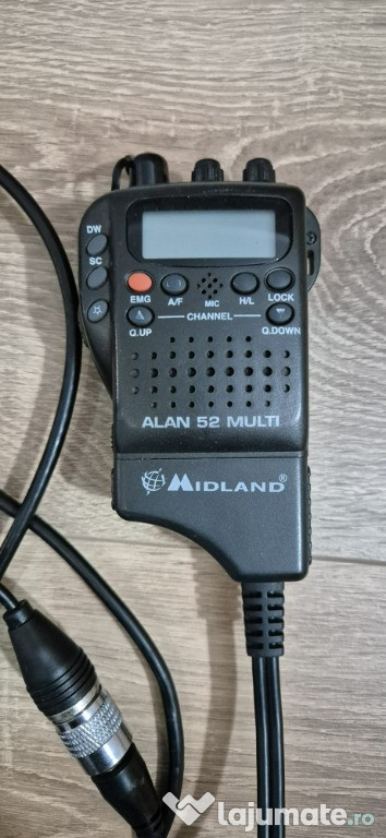 Kit Statie radio CB Midland Alan 52 + Antena CB PNI ML145 cu magnet