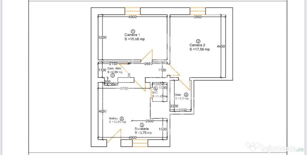 Apartament 3 camere decomandat, pod reabilitat langa Piat...