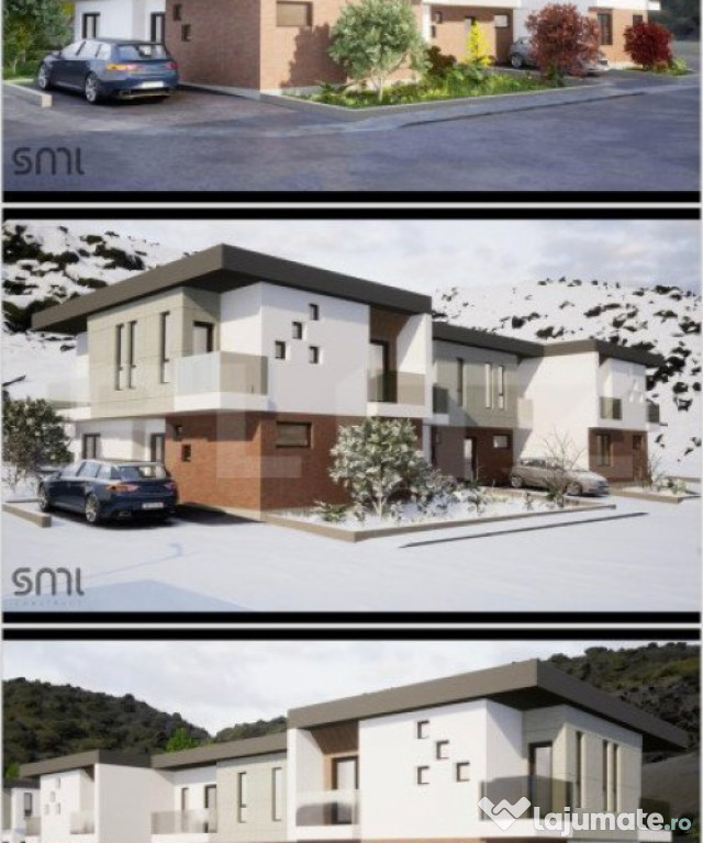 Casa cuplata de vanzare, 110 mp, 250 teren, zona Terra