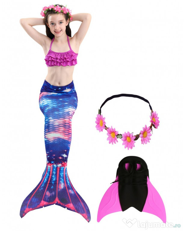 Set 5 piese Costum Sirena Ariel THK, 130cm, 7-9 ani