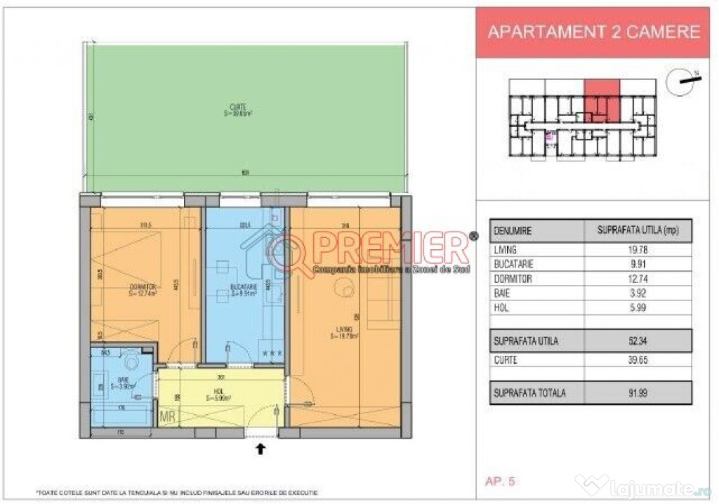 Popesti Leordeni - 2 camere cu Gradina proprie - Centru -