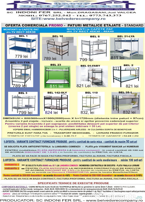 Paturi Metalice etajate in stoc ideale pentru muncitori!