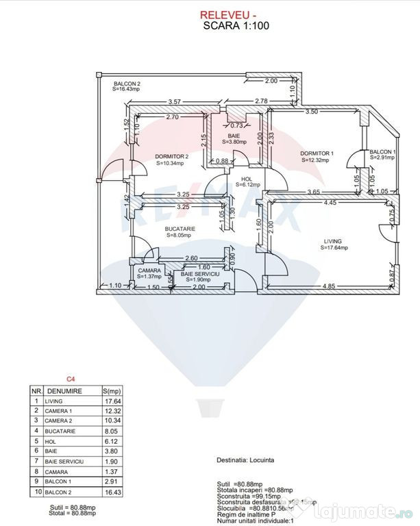 Apartament cu 3 camere de vanzare langa Spitalul Judetean