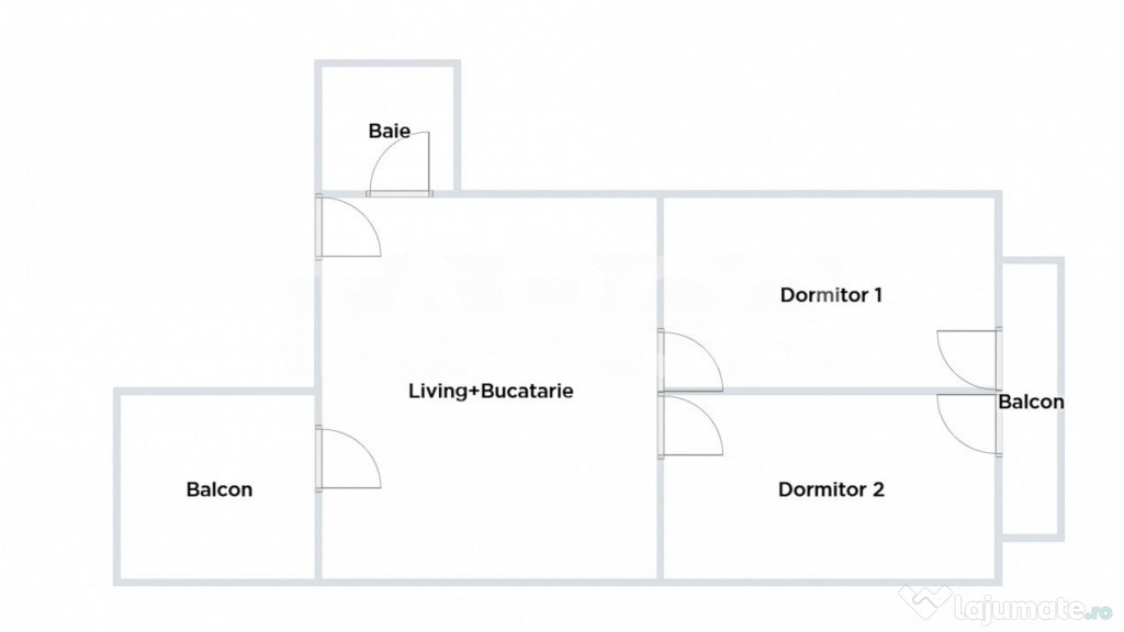 Apartament de vanzare 3 camere decomandate 2 balcoane etajul