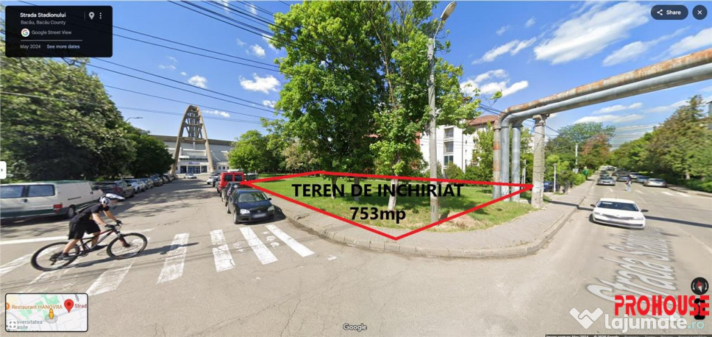 Teren de inchiriat - str. Stadionului - 753mp