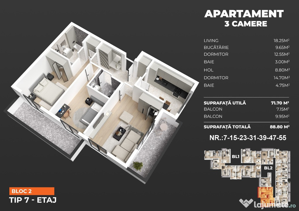 Sky Garden - Apartament 3 Camere - Metrou Berceni