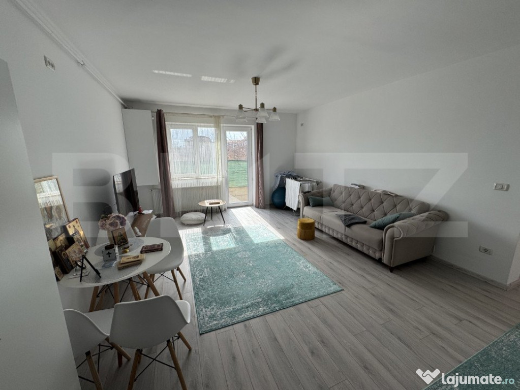 Apartament 2 camere, 50mp , BLOC NOU , Terasa si Curte , zon