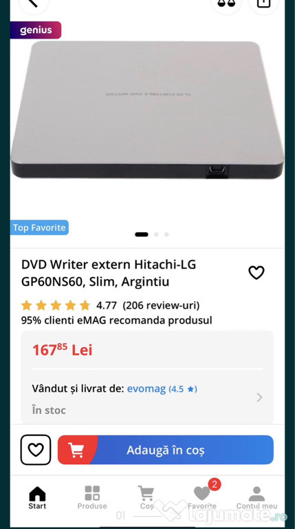 Dvd writer portabil (slim)