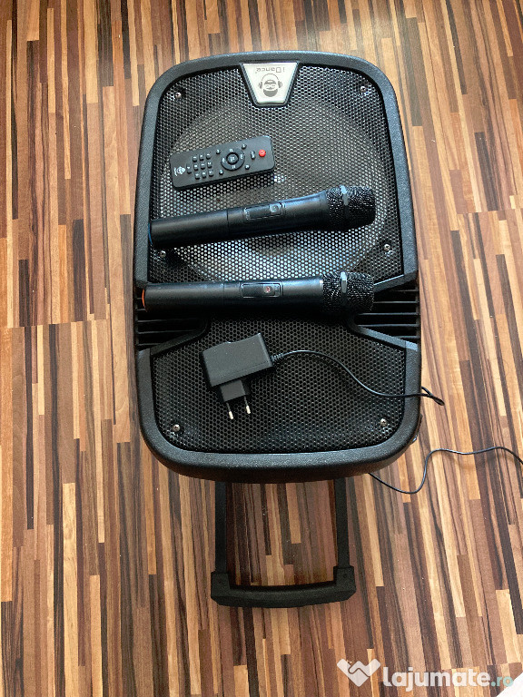 Boxa bluetooth, radio 500W, karaoke 2 microfoane + telecomanda