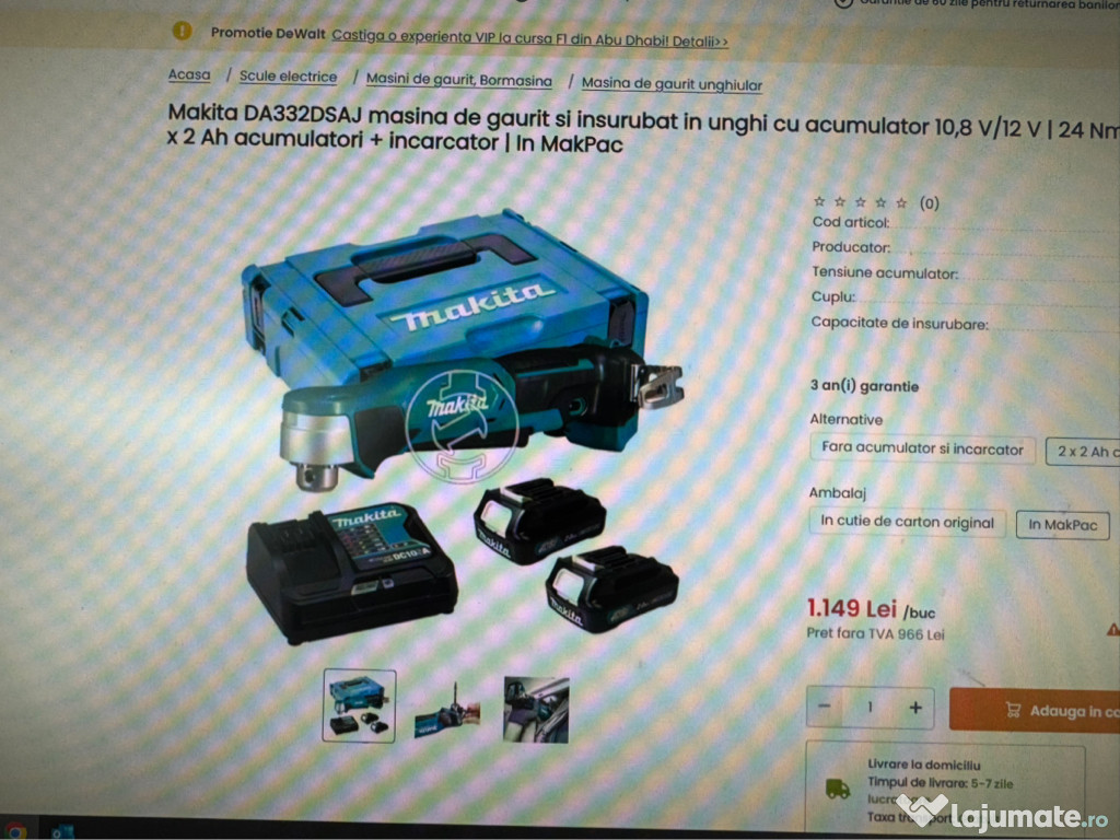 Mașina de găurit și înșurubat Makita DA332D