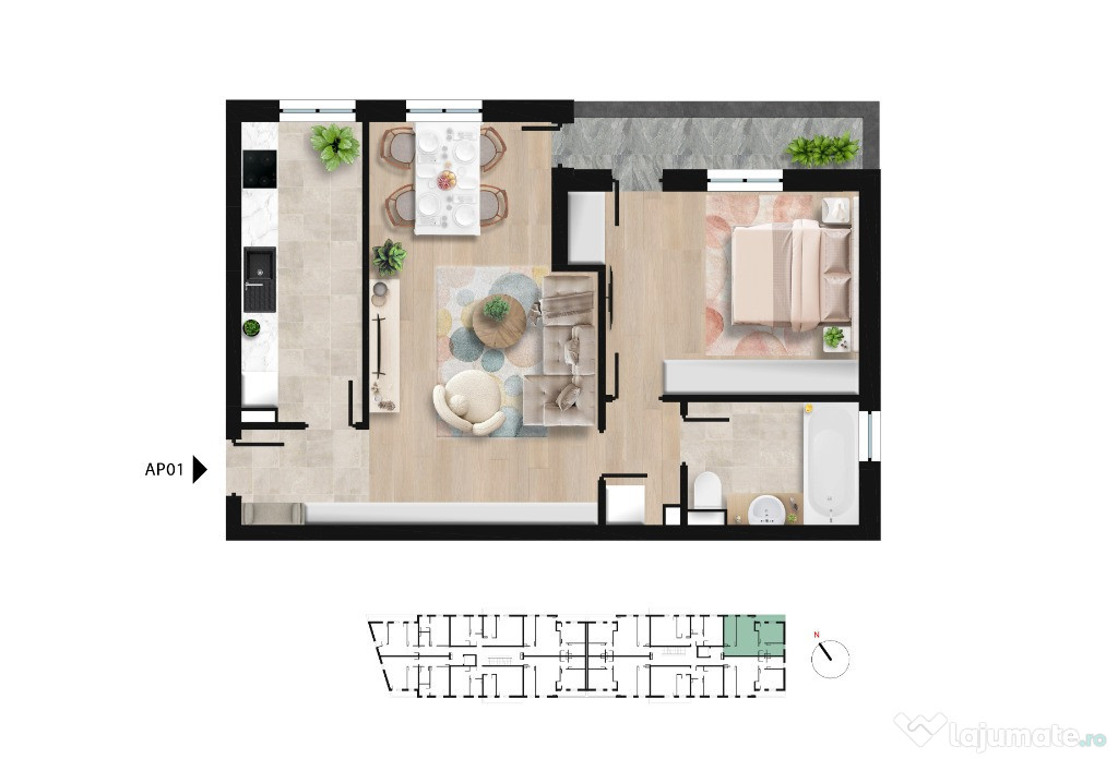Apartament 2 camere aproape de Lacul Morii