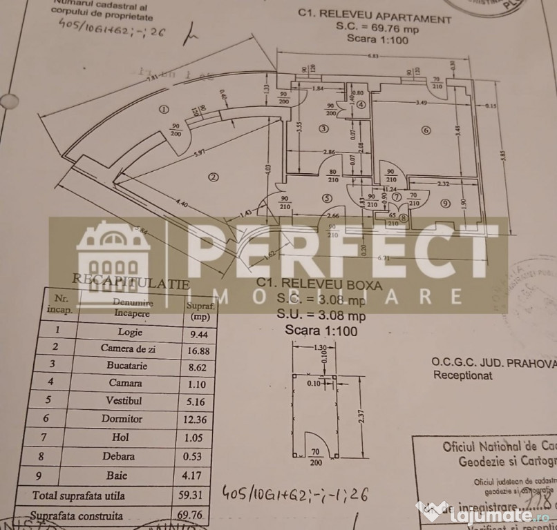 Apartament 2 camere Caraiman CF.1 an 1989 Pret 84500 euro
