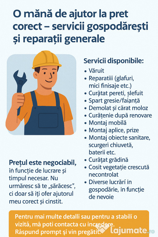 Renovari, reparatii, amenajări interioare, montaj mobila