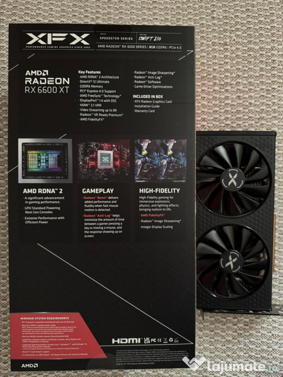 Placa video XFX Radeon RX 6600 XT 8GB GDDR6