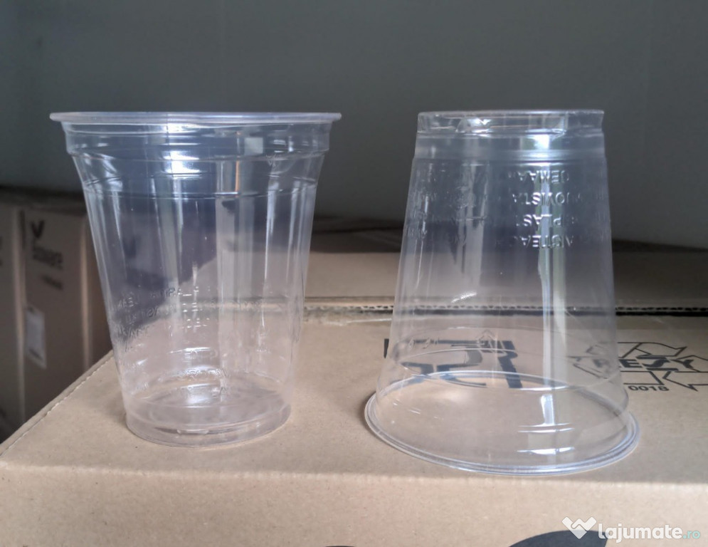 Pahare plastic de 300ml /0,3 l pentru bauturi reci