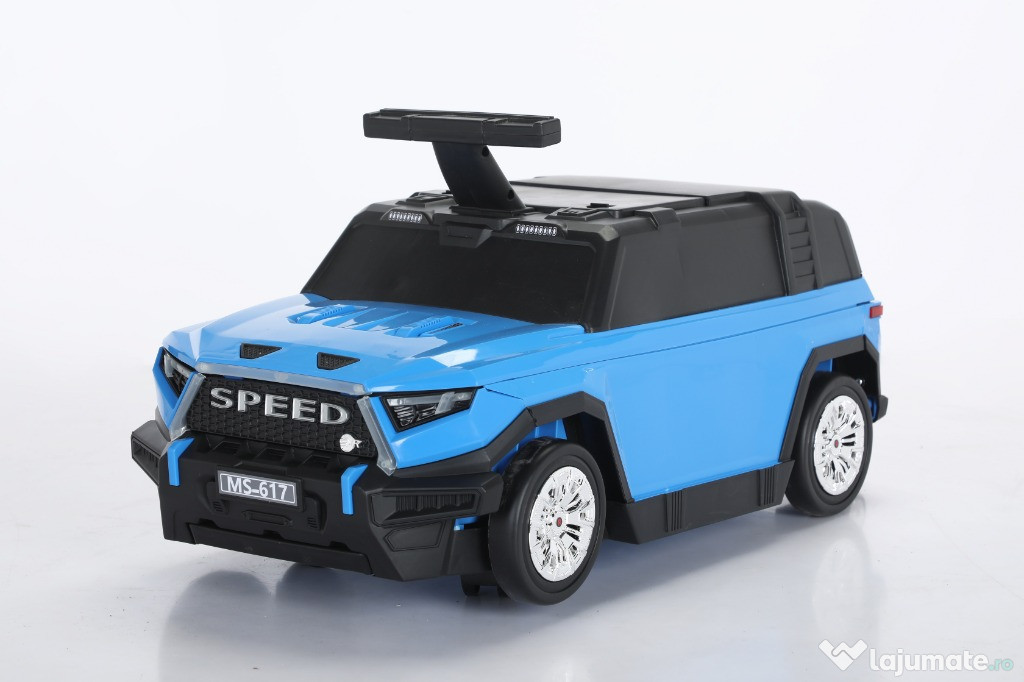 Valiza tip masinuta, Kinderauto SPEED, multifunctionala 2 in 1