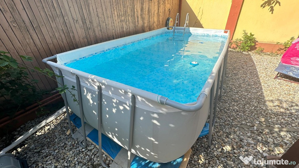 Piscina cu cadru metalic Bestway, dreptunghiulara, cadru metalic, 404