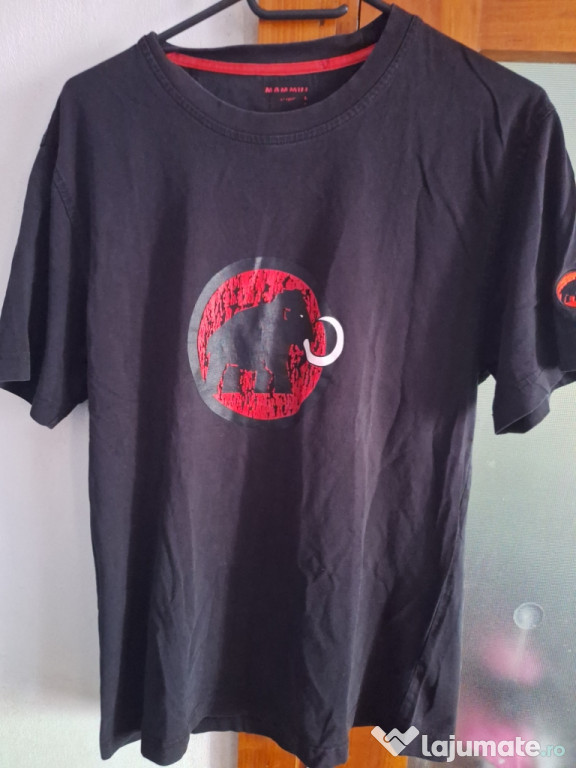 Tricou mammut L negru logo in 3 locuri