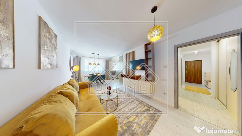 Ap. cu 2 camere si balcon, utillat, mobilat NOU | finisaje L