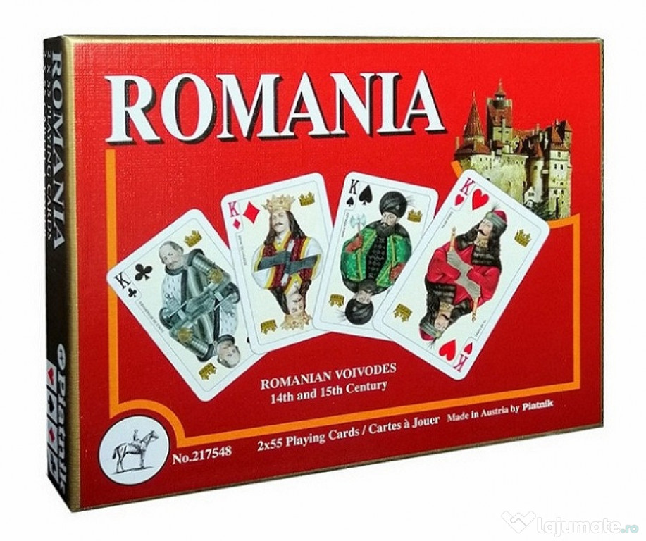 2 seturi de carti de joc Domnitori Romani de lux Piatnik